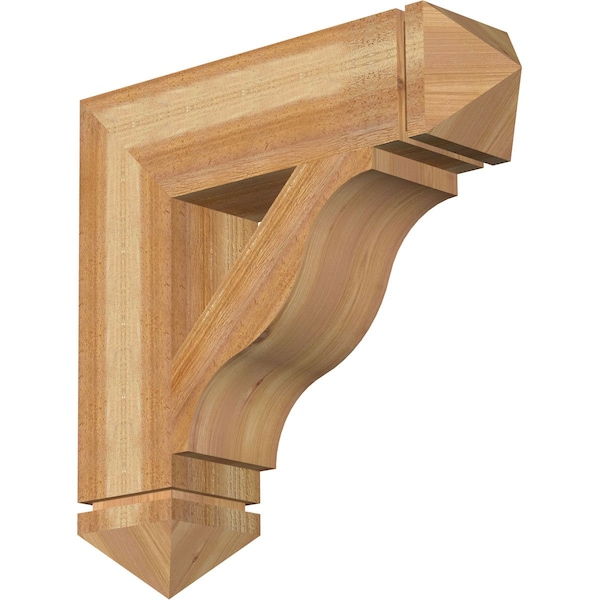 Ekena Millwork Funston Arts & Crafts Rough Sawn Bracket, Western Red Cedar, 6"W x 24"D x 24"H BKT06X24X24FST03RWR - main